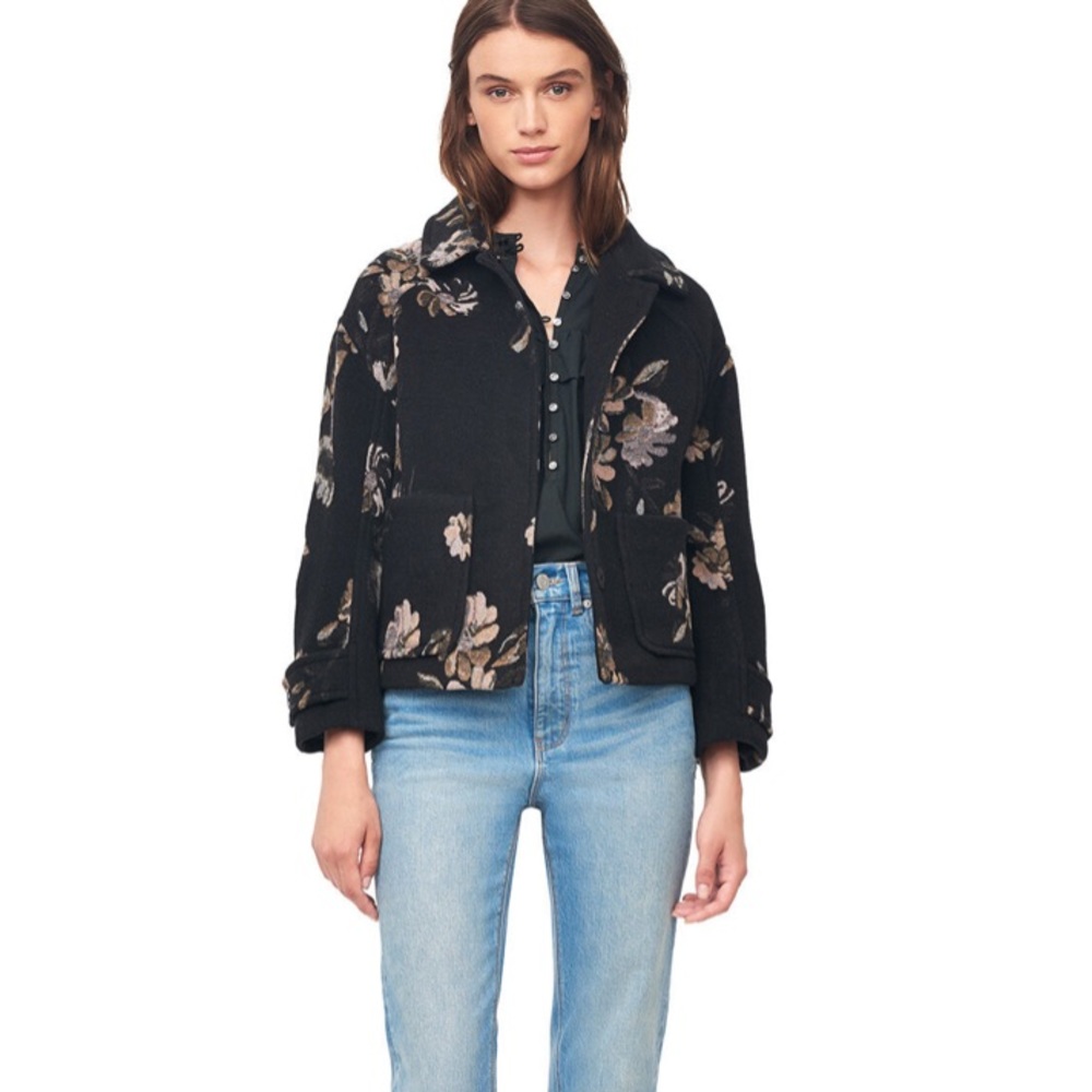 Rebecca Taylor floral jacquard car coat - Picture 6 of 11